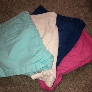 Set of four colored shorts